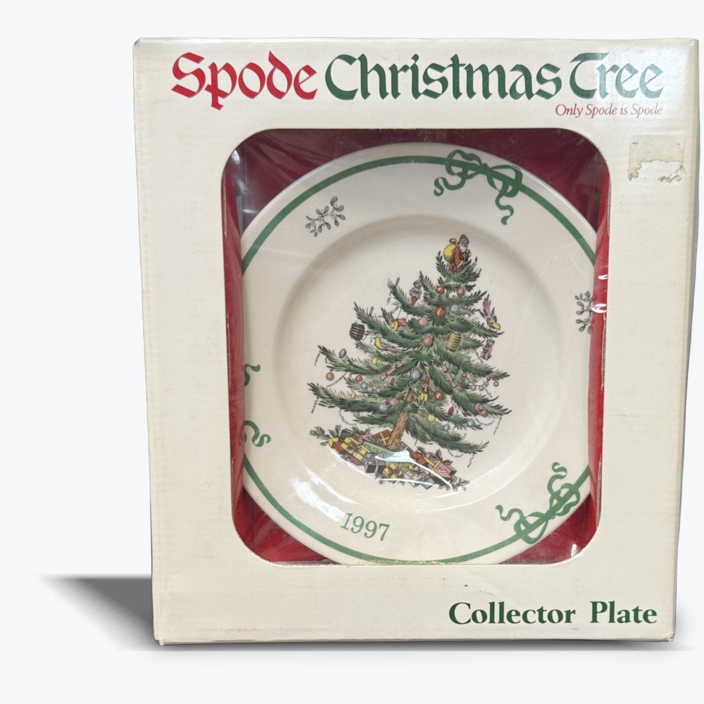 Spode Collector Plate Christmas Tree Made England 1997 Vintage Holiday Decor 8in
